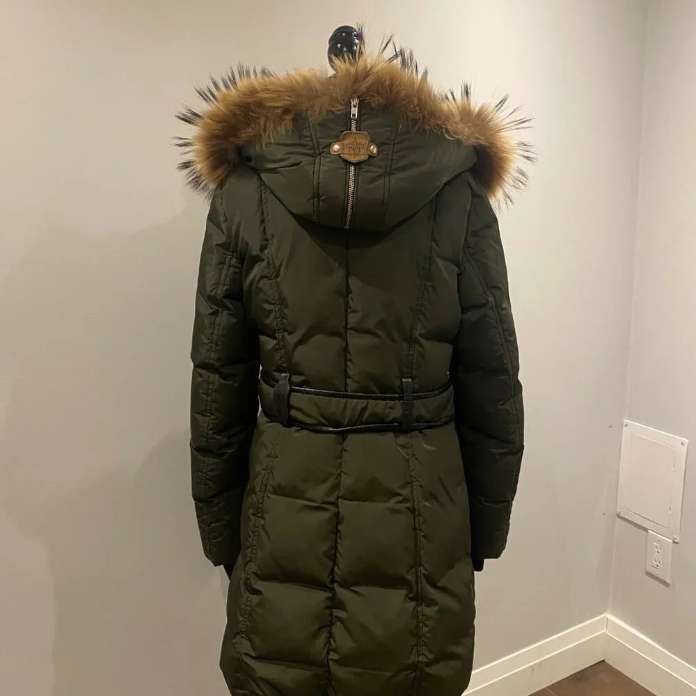 Mackage, TRISH-F3 LONG ARMY DOWN JACKET WITH NATURAL FUR Size L (Fits US Size 6) - Picture 2 of 9